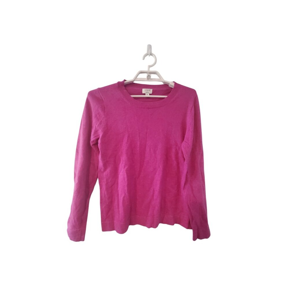J Crew sweater womens Medium Teddie cotton wool blend crewneck pinkish purple
